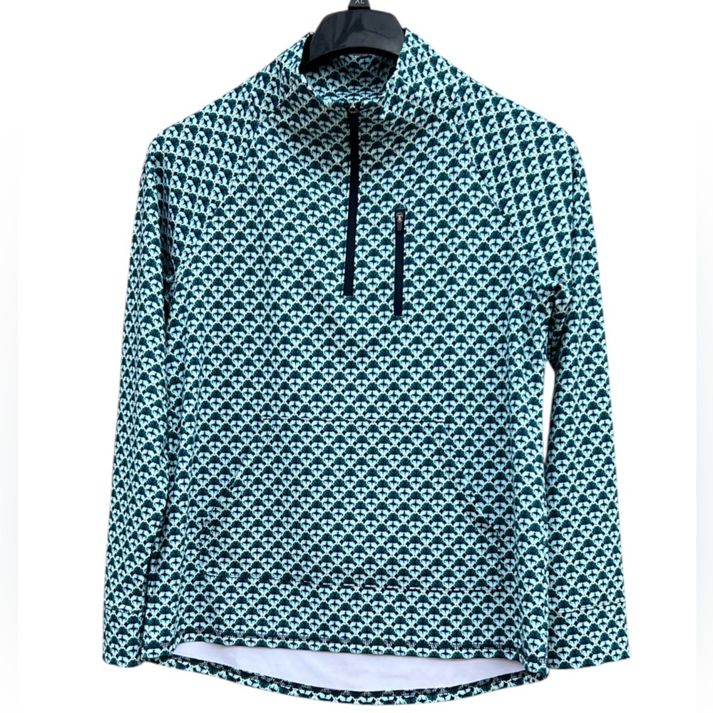 T by Talbots OUT & ABOUT HALF-ZIP PULLOVER - FASCINATING SCALLOP Sz M Sporty - Picture 2 of 13